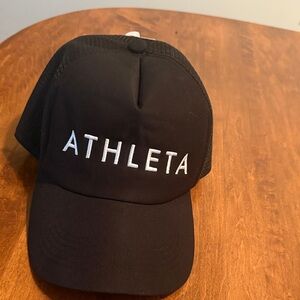Athleta Black Hat with White Lettering